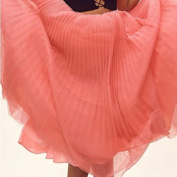 Anthropologie Hutch Pleated Tulle Midi Skirt - Picture 6 of 15